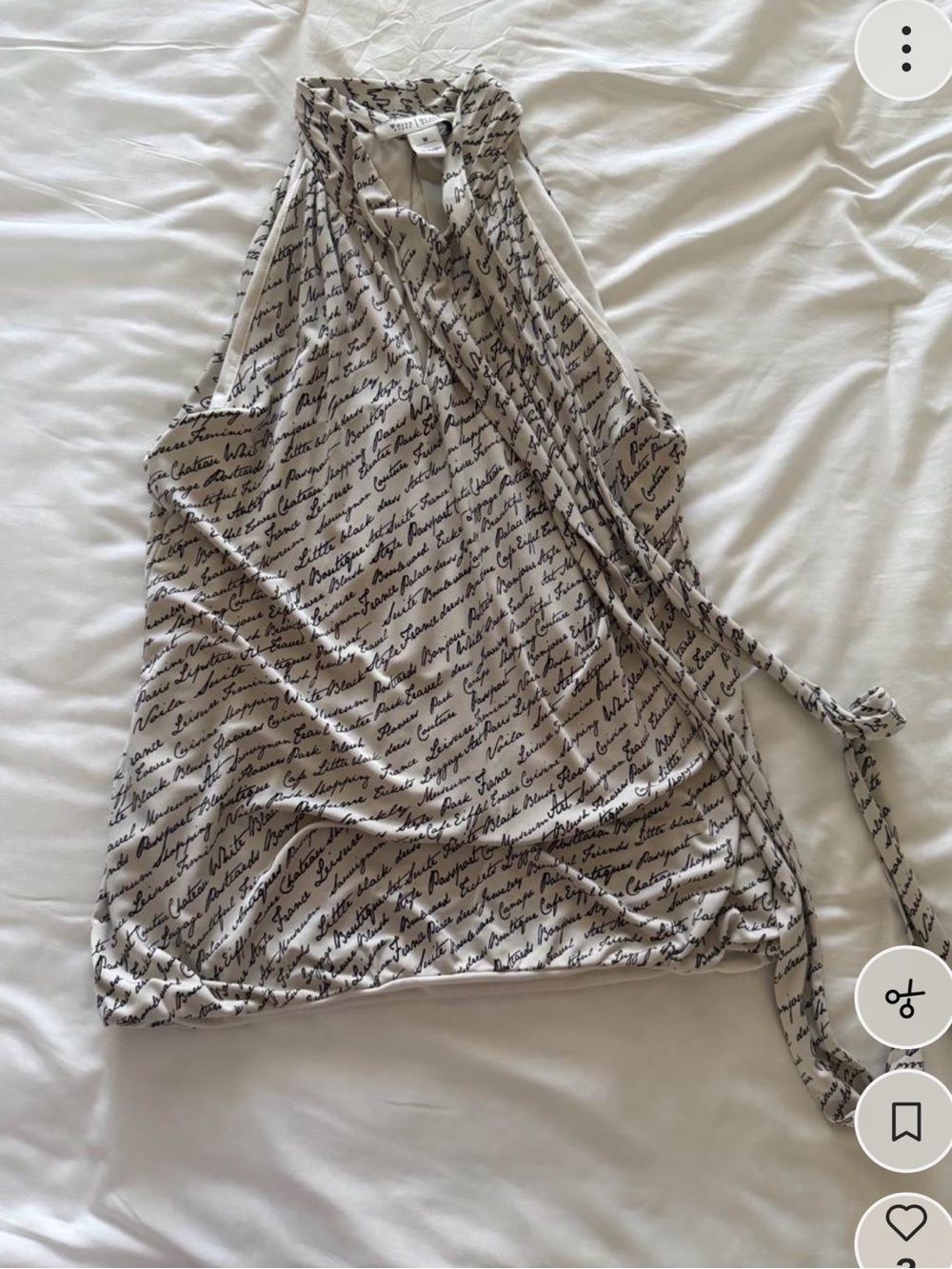 Women's Cream Script Halter Top - Picture 7 of 7